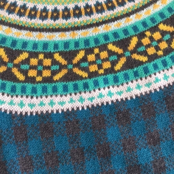 Talbots Petite Nordic Fair Isle Houndstooth Lambs Wool blend. Plaid. Size MP - Picture 5 of 6